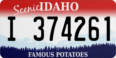 ID license plate I374261