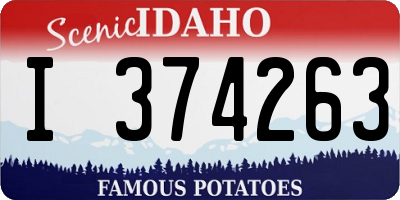 ID license plate I374263
