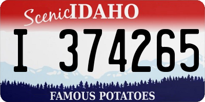 ID license plate I374265