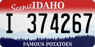 ID license plate I374267