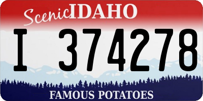 ID license plate I374278