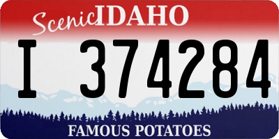 ID license plate I374284