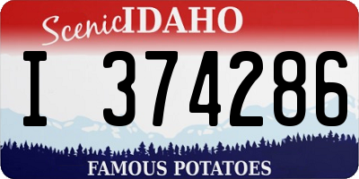 ID license plate I374286