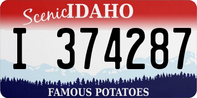 ID license plate I374287