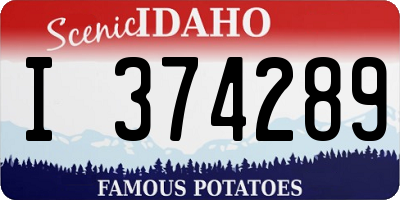 ID license plate I374289