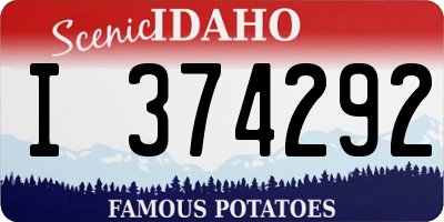 ID license plate I374292