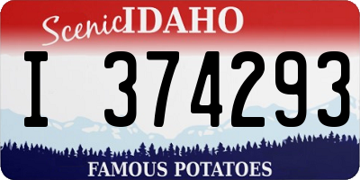 ID license plate I374293