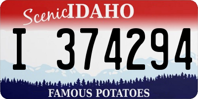 ID license plate I374294
