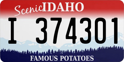 ID license plate I374301