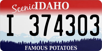 ID license plate I374303