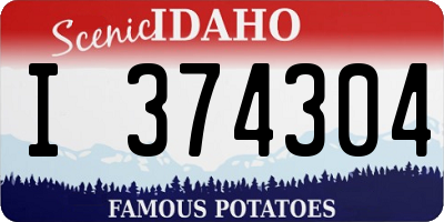 ID license plate I374304