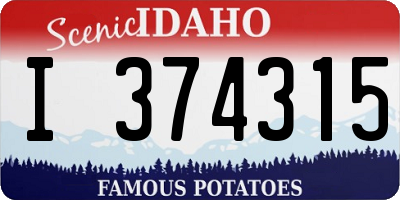 ID license plate I374315