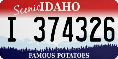 ID license plate I374326