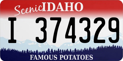 ID license plate I374329
