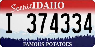ID license plate I374334