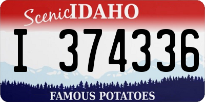 ID license plate I374336
