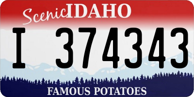 ID license plate I374343
