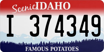 ID license plate I374349