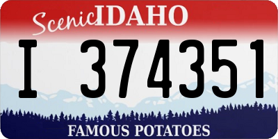 ID license plate I374351