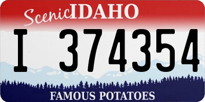 ID license plate I374354