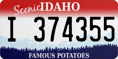 ID license plate I374355