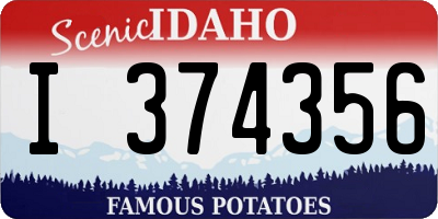 ID license plate I374356
