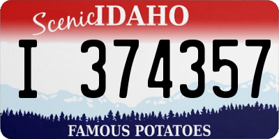 ID license plate I374357