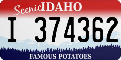 ID license plate I374362