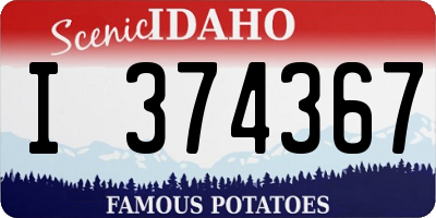 ID license plate I374367