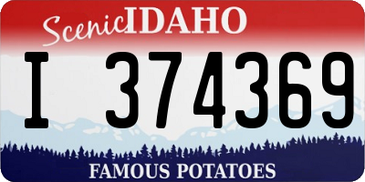 ID license plate I374369