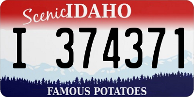 ID license plate I374371