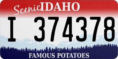 ID license plate I374378