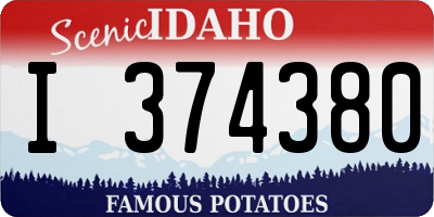 ID license plate I374380