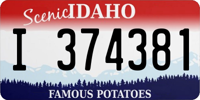 ID license plate I374381