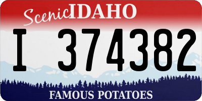 ID license plate I374382