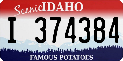 ID license plate I374384