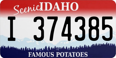 ID license plate I374385