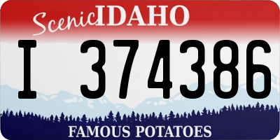 ID license plate I374386