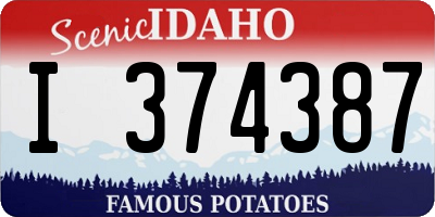 ID license plate I374387