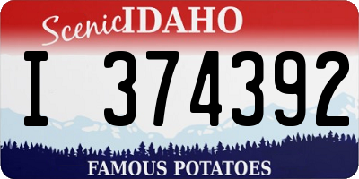 ID license plate I374392