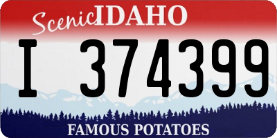 ID license plate I374399