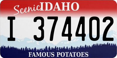 ID license plate I374402