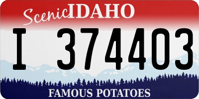 ID license plate I374403