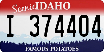 ID license plate I374404