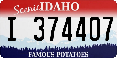 ID license plate I374407
