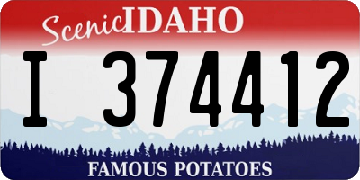 ID license plate I374412
