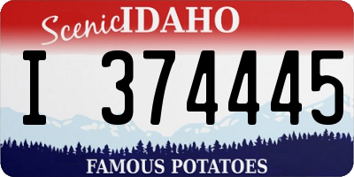 ID license plate I374445