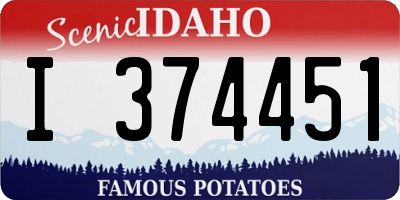 ID license plate I374451