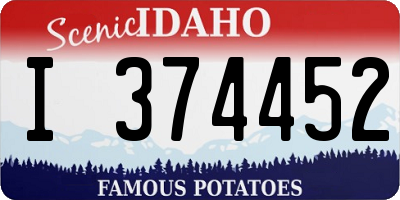 ID license plate I374452