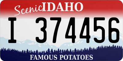 ID license plate I374456
